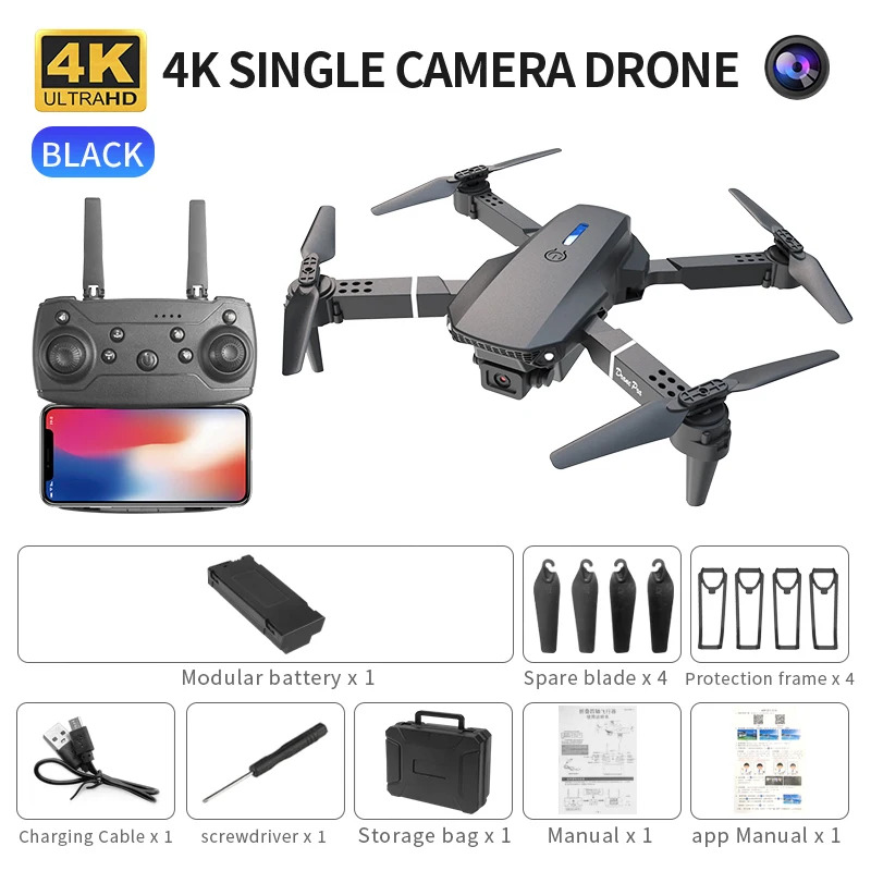 Drone Camera Professional - E88 ProIntelligent Folding Drone Supports single/Dual