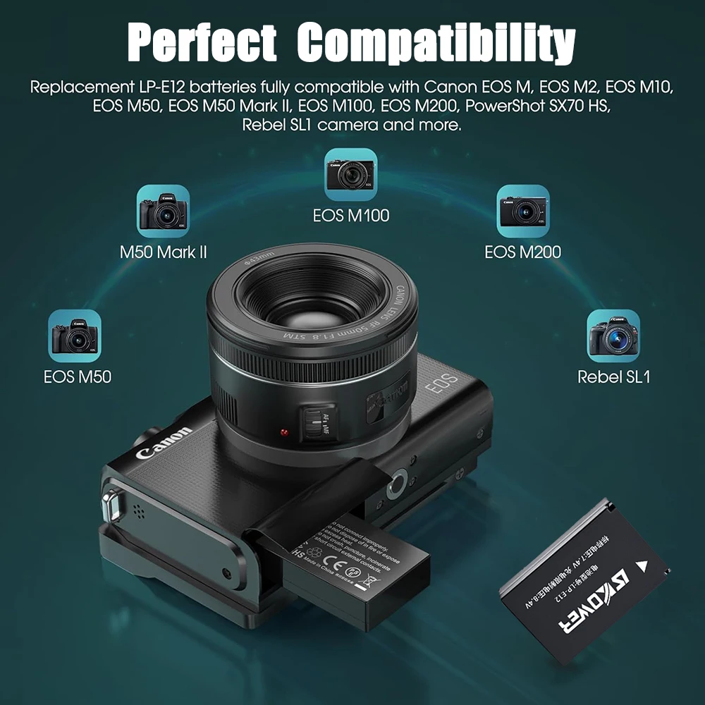 New LP-E12 Camera Battery for  - Canon Camera Eos M50 Mark Ii review and price